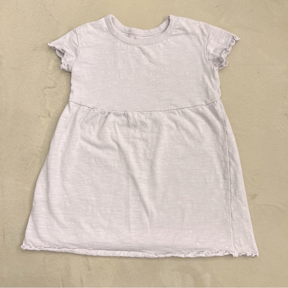 LITTLE CO 2pack Organic Cotton Essential Dresses, Tan Stripe Lilac, 24m - Picture 4 of 12